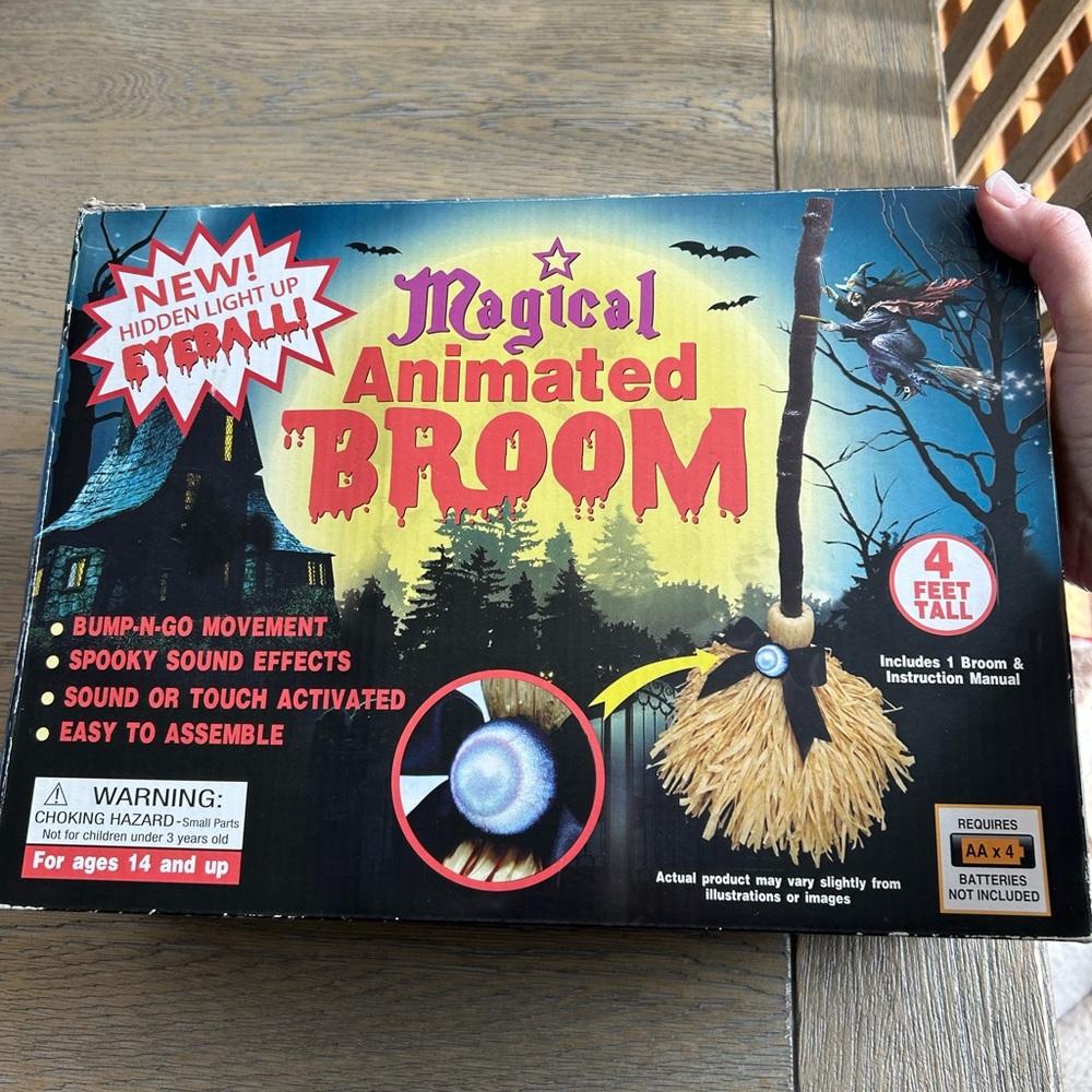Magical Animated Broom with Light-Up Eyeball